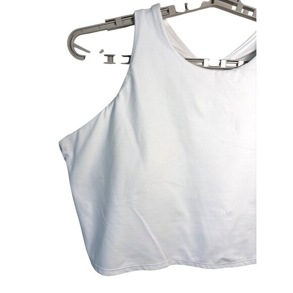 Athleta Conscious Cropped Tank Size 3X White Sports Bra Low Impact Support Pads - Picture 2 of 7